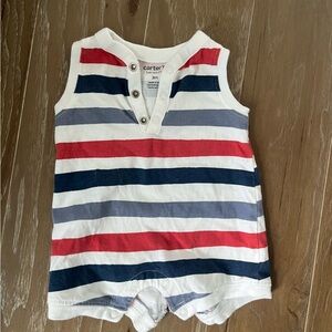 Carter's Multicolor Striped Sleeveless Romper